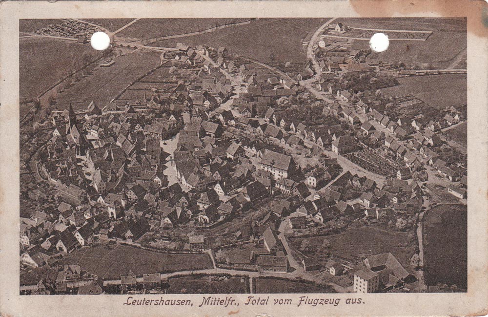 Aerial picture of Leutershausen 1920 circa