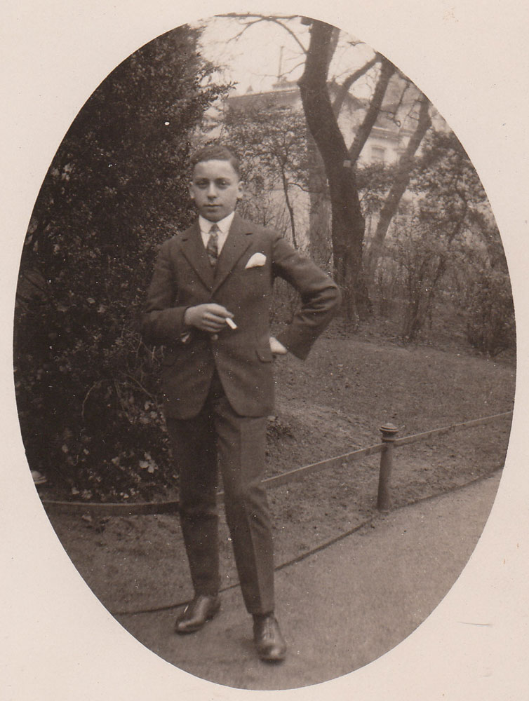 Martin Anson as a young man smartly dressed in suit c1930